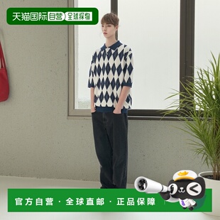 Argyle Knit Polo TN23 韩国直邮THISISNEVERTHAT Navy Polo衫