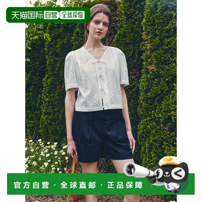 韩国直邮LOEUVRE 女士女装雪纺衫 Punching Lace Short Sleeve Top