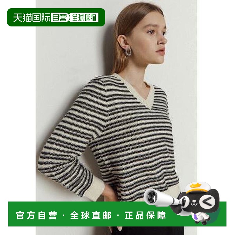 韩国直邮THE IZZAT Theisle 女士 V 领丹加拉套头针织衫 IM9A1PO0