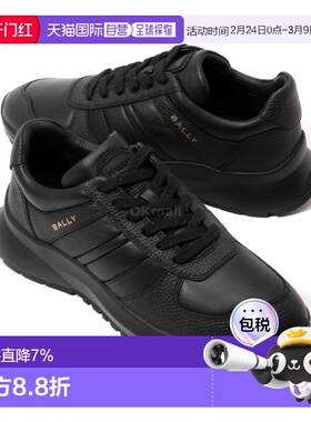 BALLY巴利男士牛皮系带黑色运动鞋休闲MSK09SVT013-I903