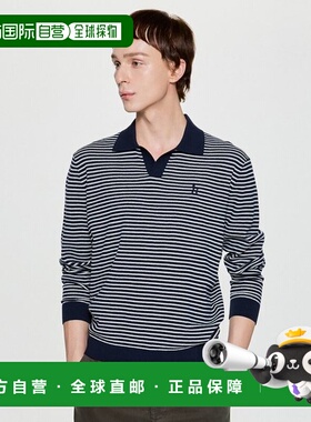 韩国直邮HAZZYS [25FW] 深蓝色条纹棉质卡拉尼特男装 HZSW5F333N2