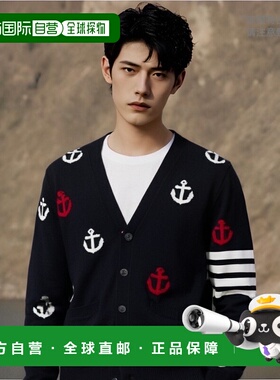 韩国直邮THOM BROWNE 开衫男士MKC467AY3007415SS23 4 BAR ANCHOR