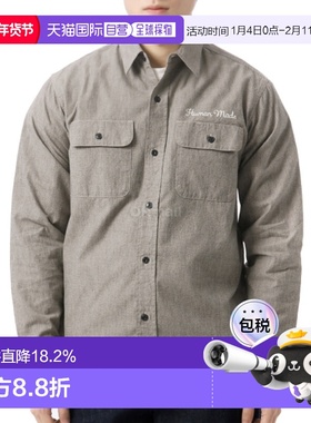 韩国直邮HUMAN MADE 盐和胡椒牌工作衬衫（HM28SH003 灰色） 长袖