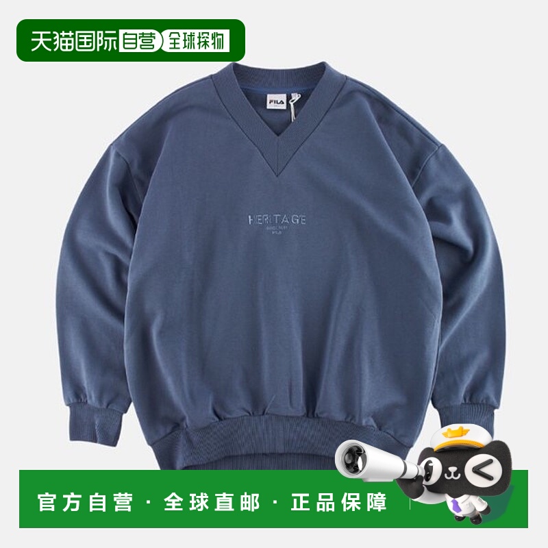 韩国直邮FILA 惠拉女装宽松 V 领套头粗棉布上衣 FS2POE1155F斐乐