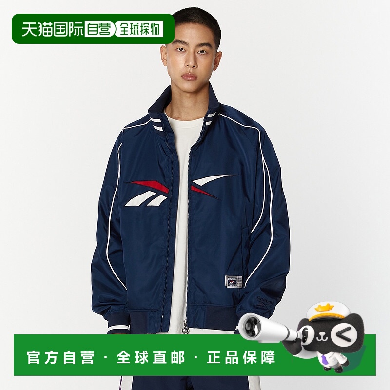 韩国直邮Reebok x VECTOR 拉链立领插肩品牌Logo运动夹克外套 男