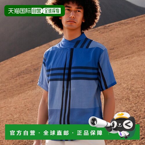 韩国直邮Engineered Garments 泡泡纱短袖衬衫 蓝色大格子棉质 MP