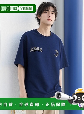 韩国直邮AECA WHITE 公用T恤AWCMSSBDTTSOV017C0LB LATE NIGHT SU