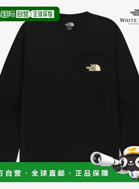 韩国直邮THE NORTH FACE 北面白标口袋长袖圆领汗衫 黑色 NT7TR50