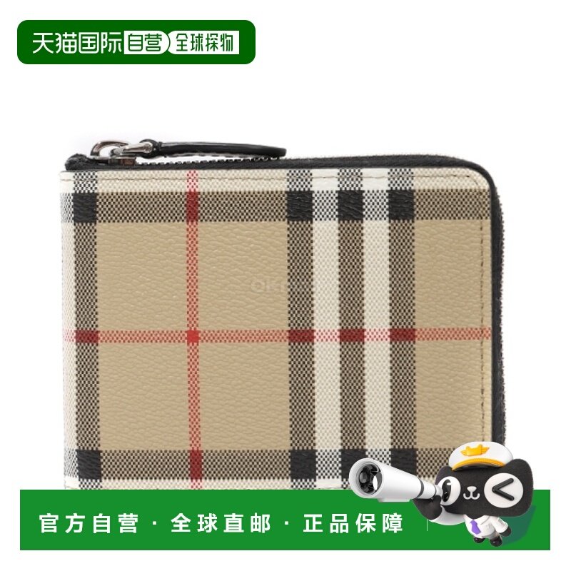 韩国直邮BURBERRY 格纹经典拉链半钱包 (8084171) 半钱包博柏利,箱包皮具/热销女包/男包,钱包,淘宝优惠券,粉丝福利购,淘宝优惠卷