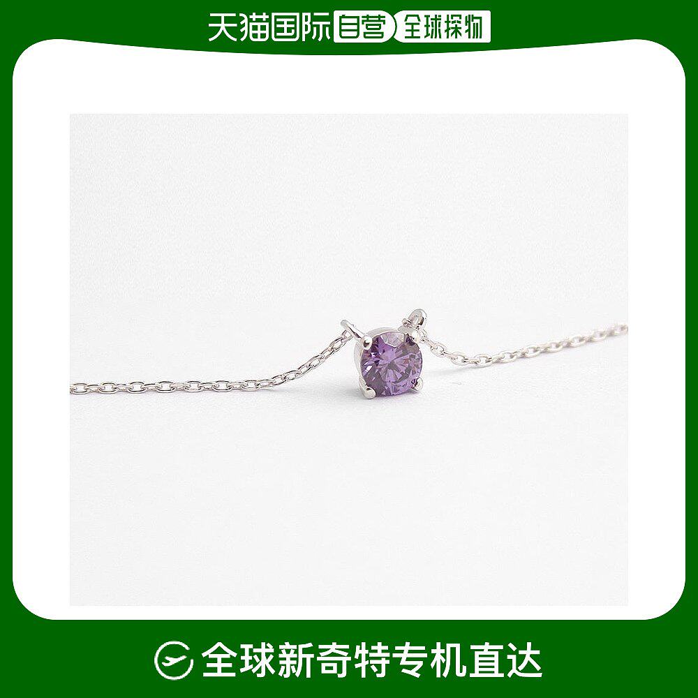 韩国直邮judy and paul东大门明星同款2月诞生石钻切紫水晶项链