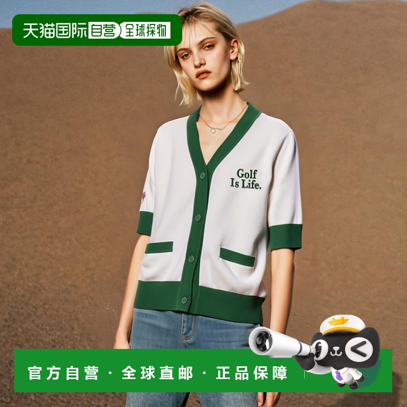 韩国直邮MALBON GOLF 女士毛针织衫Buckets Cardigan M3122PKO12WH