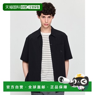 HZSH5B894BK 韩国直邮HAZZYS 衬衫 黑色尼龙轻便短袖 赫奇斯男士
