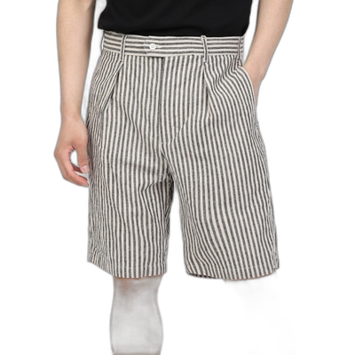 韩国直邮Engineered Garments 日落短款A自然黑条纹短裤休闲裤