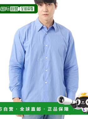 韩国直邮AURALEE SUVIN 高支布条纹衬衫 萨克斯蓝色 (A24AS01SS)