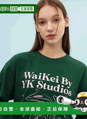 韩国直邮WAIKEI韩国小众设计师狗狗图案时尚日常T恤YK22SSTS01