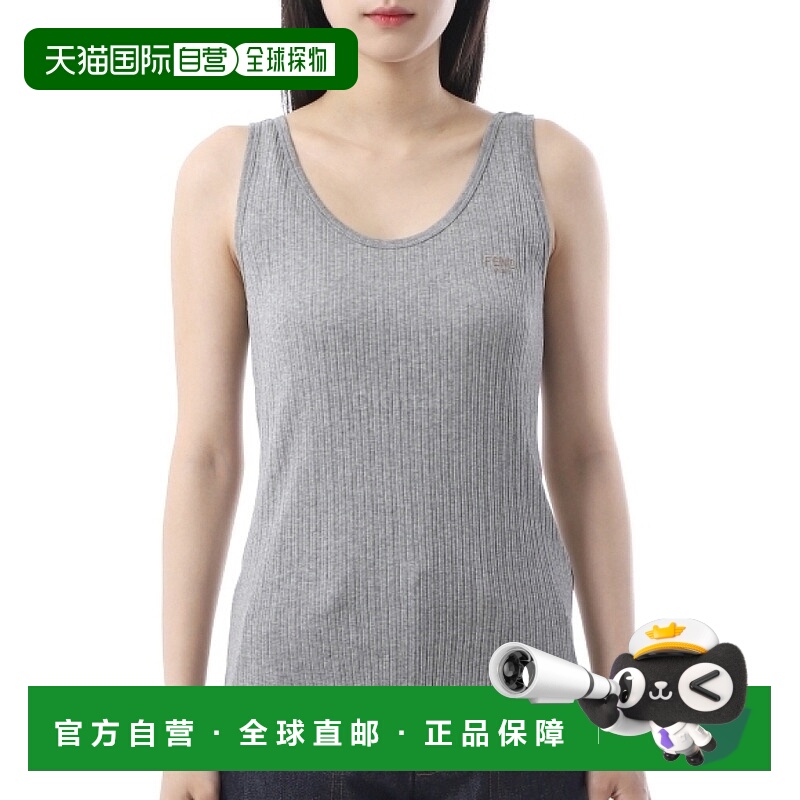 韩国直邮FENDI 浅蓝色针织上衣 (FS9720 ASMJ F1RX3) 无袖的