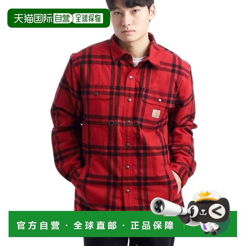 韩国直邮carhartt 宽松版型法兰绒羊羔绒衬里衬衫 Jac (106354-R9