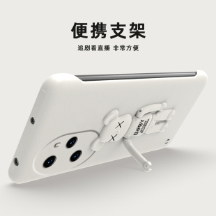 简约防摔 硬壳半包保护壳超薄无侧面创意个性 适用荣耀100手机壳100Pro保护套honor带支架熊支架男款 无边框新款
