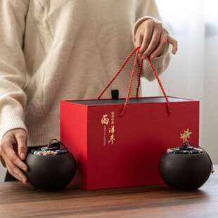 新款西洋参礼盒包装空盒 高档 礼盒陶瓷密封罐200g半斤装密封定制