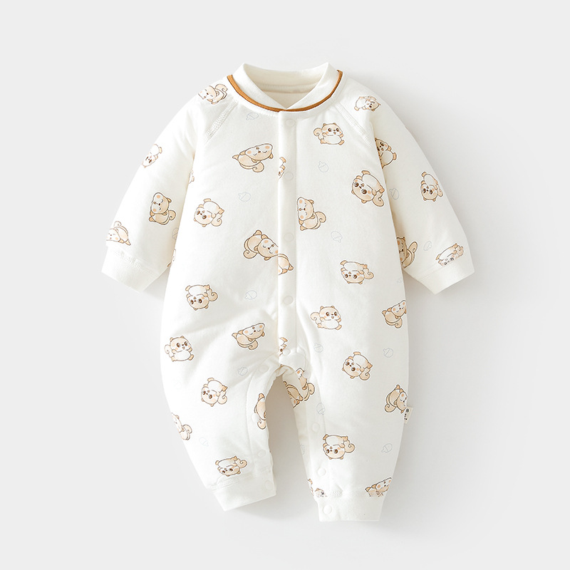 婴儿连体衣秋冬季40g薄棉服