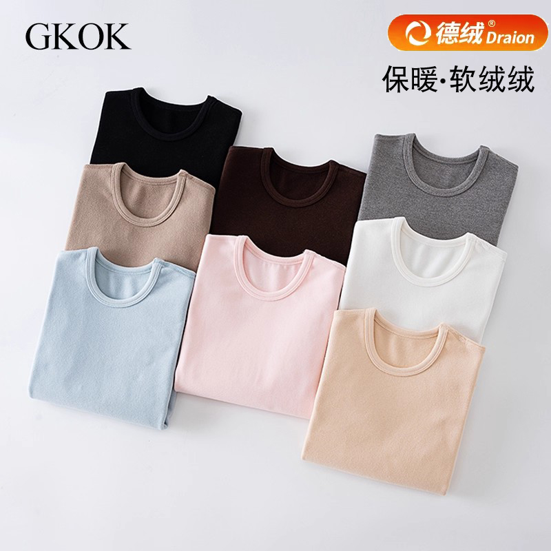 儿童秋冬德绒保暖上衣圆领T恤