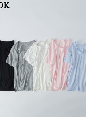 童装T恤夏季中大童打底衫儿童男童女童学生薄莫代尔纯色白黑短袖