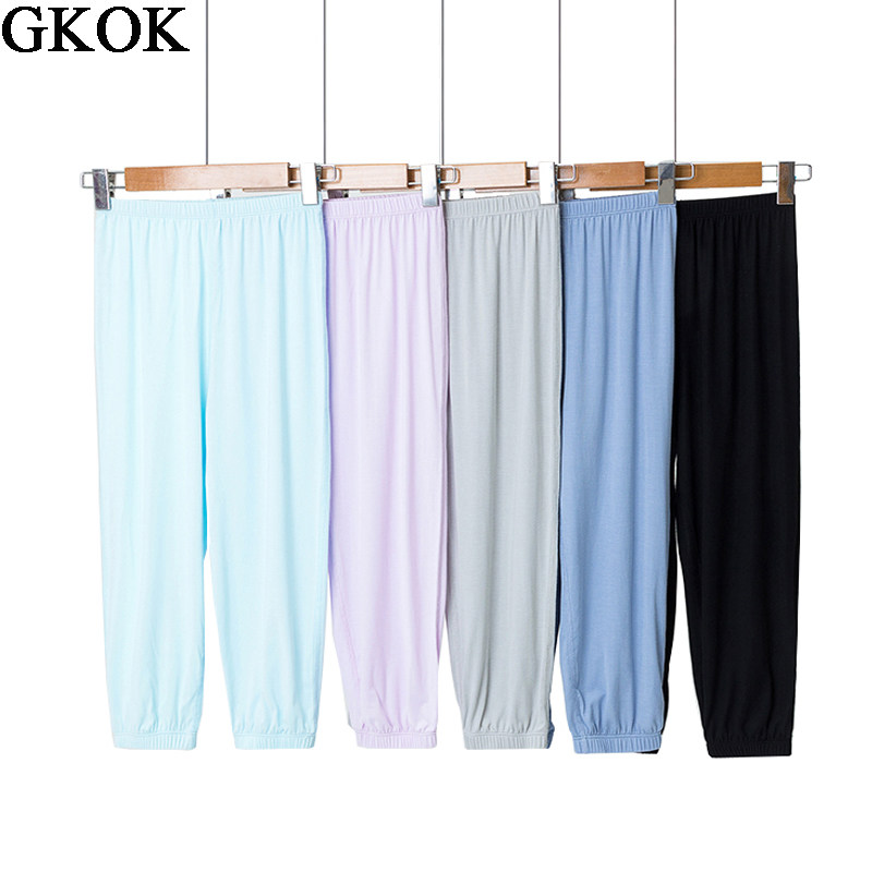 儿童宽松裤男童女童薄款莫代尔棉裤子夏季中大童宝宝冰丝灯笼睡裤