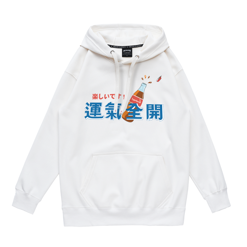 日系原宿慵懒风白色连帽套头卫衣女潮ins加绒时尚学院风宽松外套