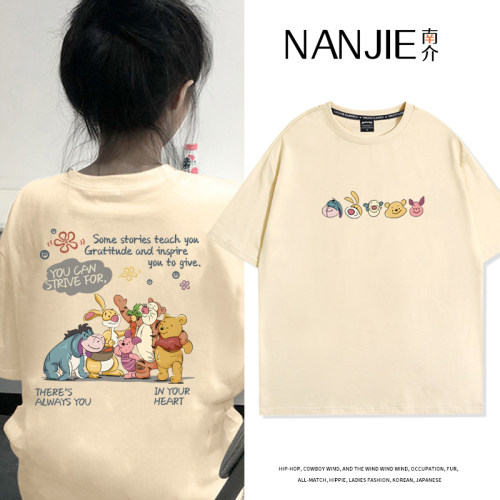 vintage复古短袖T恤女美式潮牌