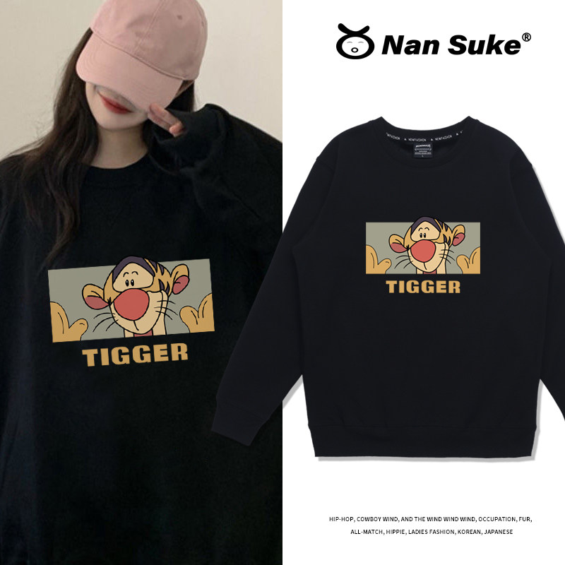 美式复古高街卫衣女韩版宽松bf慵懒风设计感小众春秋薄款港风上衣
