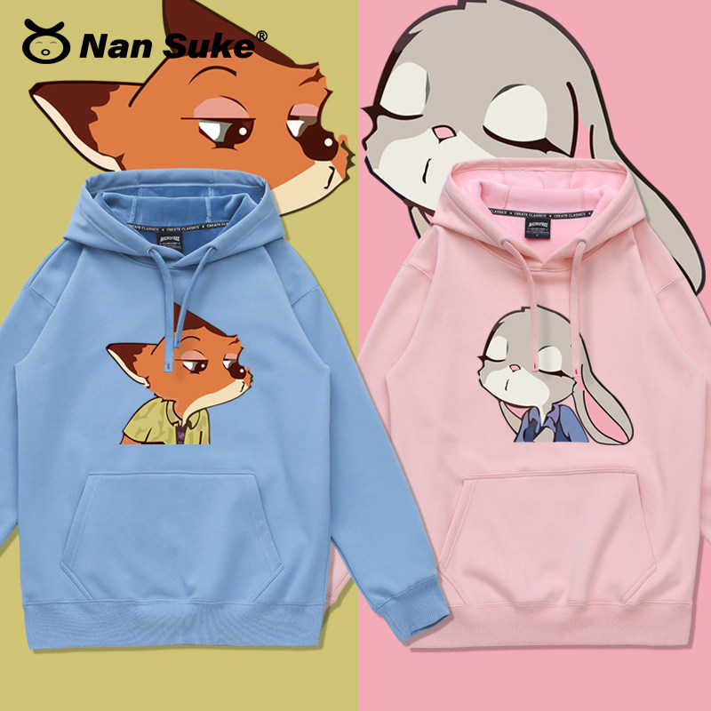 疯狂动物城情侣装卫衣女设计感小众周边衣服狐狸尼克兔子朱迪外套