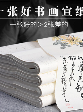 华济加厚四尺白色生宣半生半熟熟宣书法国画专用山水画工笔画毛笔字学生用纸培训班批发六尺八尺整张宣纸