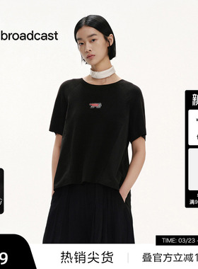 【播奥莱】播商场同款松弛感宽松针织短袖女25夏BDS2SD2086