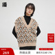 播商场同款 播奥莱 复古提花针织马甲女冬新叠穿上衣BDR4SD3830