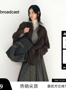 【播奥莱】播秋季休闲宽松短外套女立领美式上衣BDS3WD3313