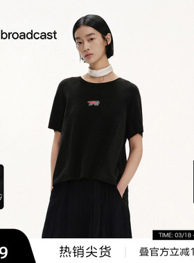【播奥莱】播商场同款松弛感宽松针织短袖女25夏BDS2SD2086