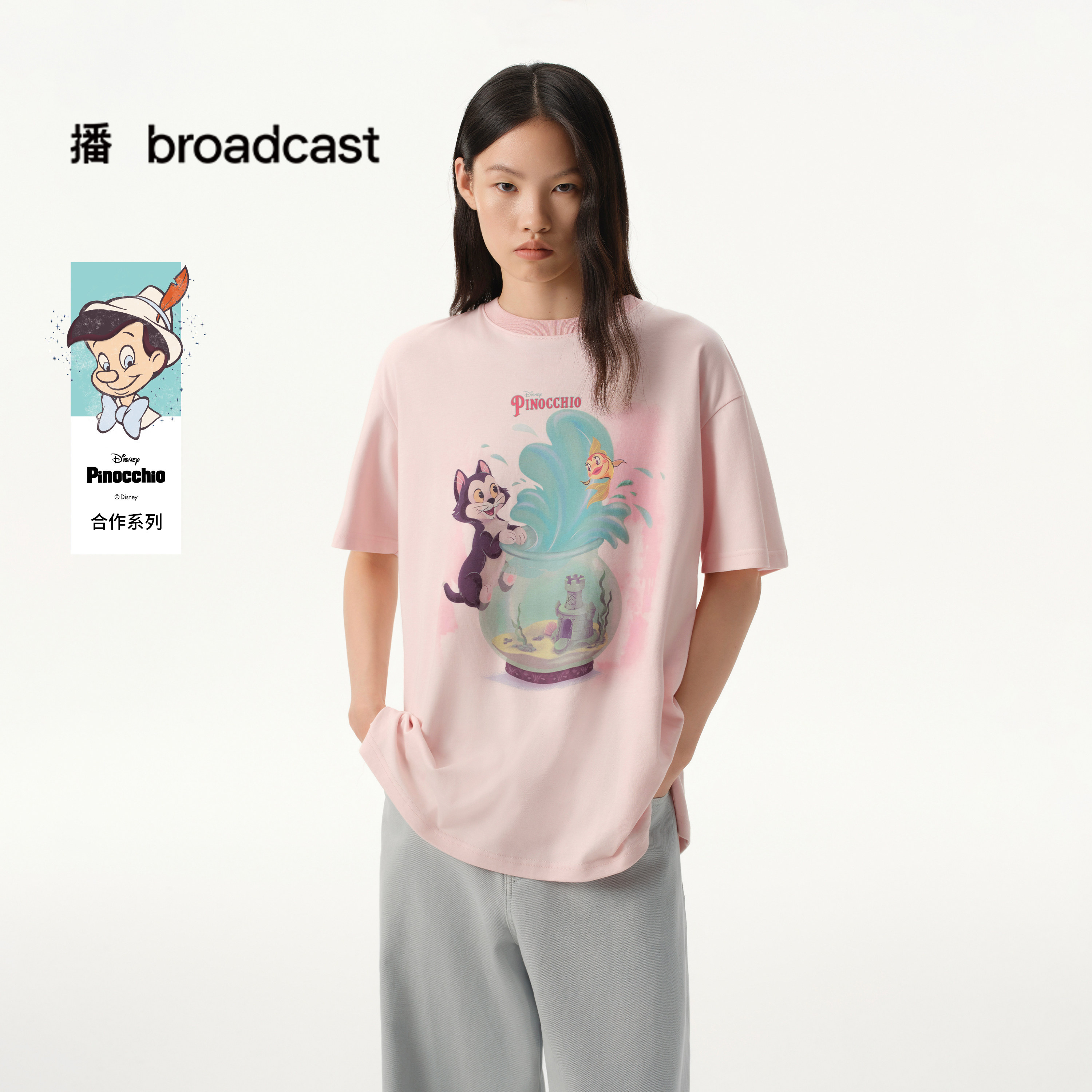 【播奥莱】商场同款匹诺曹联名治愈童真松弛短袖T恤女BDT1YD1283