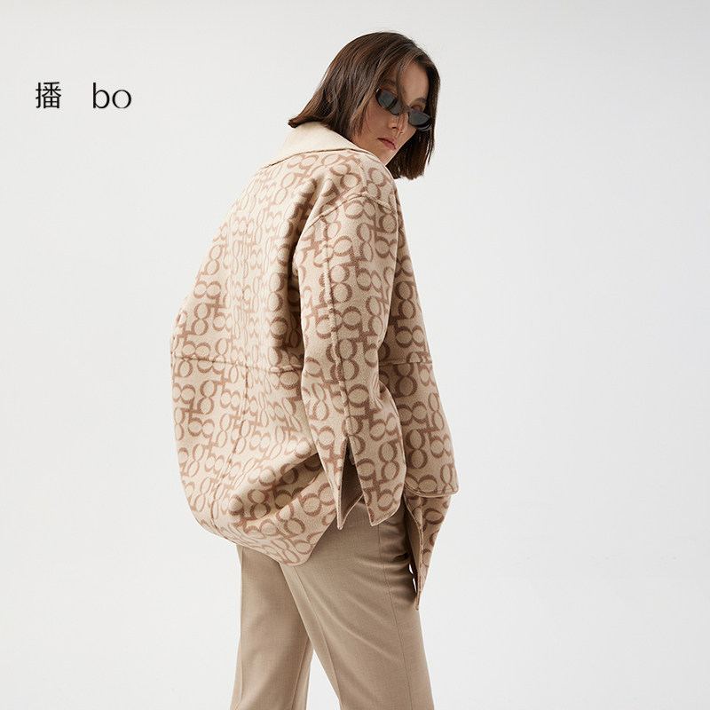 【播奥莱】播 bo 商场同款羊毛呢大衣女气质呢外套BDQ4AD0604