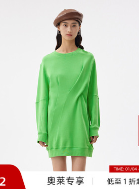 【播奥莱】播卫衣春秋商场同款圆领套头设计文艺上衣女BDQ3VD0553