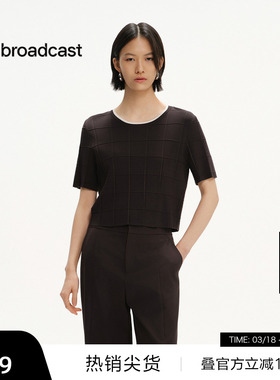 【播奥莱】播商场同款圆领短袖针织衫女25夏别致上衣BDS2SD2106