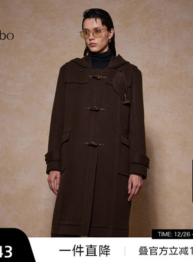 【播奥莱】播 bo 商场同款宽松牛角扣冬羊毛呢大衣女BDR4AD2726