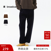 播奥莱 播复古灯芯绒休闲裤 25冬季 宽松通勤气质长裤 DDS4KD5300