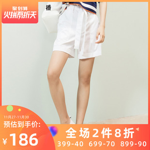 播清仓 2019夏季新款韩版时尚系带高腰短裤女BDL2K643