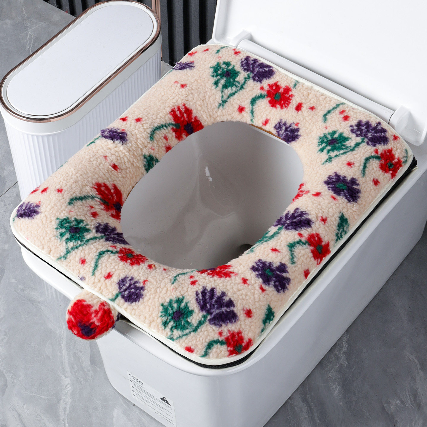 冬季羊羔绒家用通用马桶垫方形加大号加厚毛绒拉链款防水坐便垫圈,家庭/个人清洁工具,马桶套/马桶座圈,淘宝优惠券,粉丝福利购,淘宝优惠卷