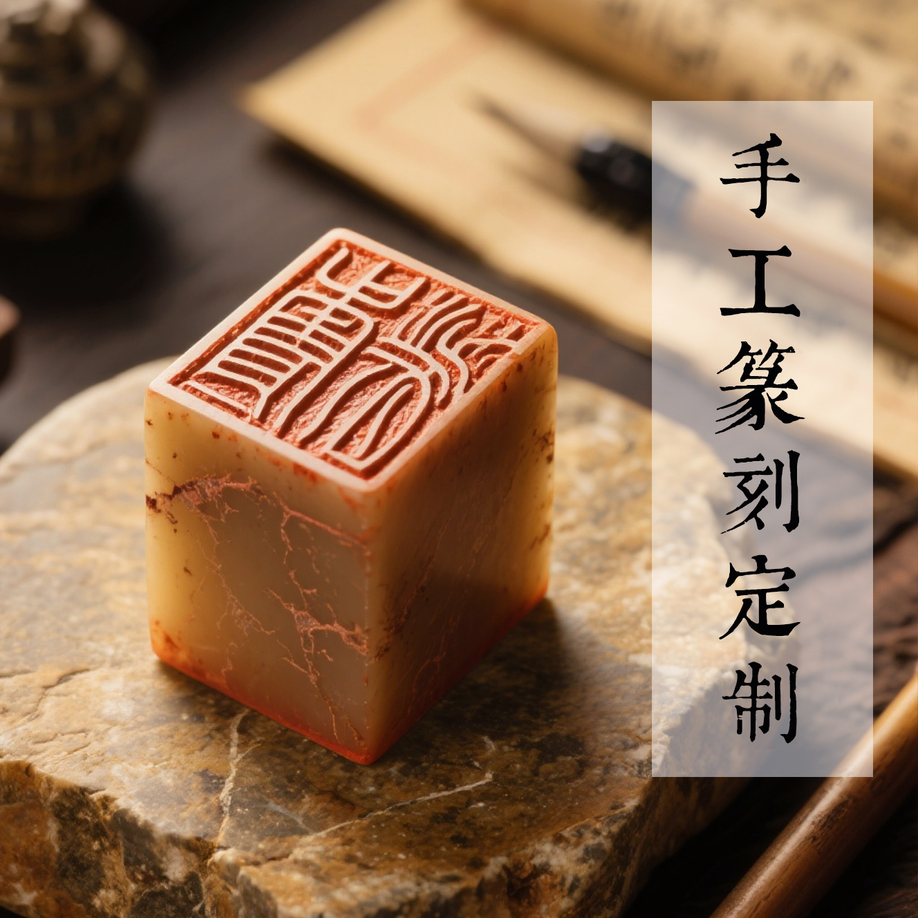 手工篆刻名章定做名字寿山石印章藏书章青田书法印章石料刻字印章古风姓名印章成品闲章国画书法考级印章定制