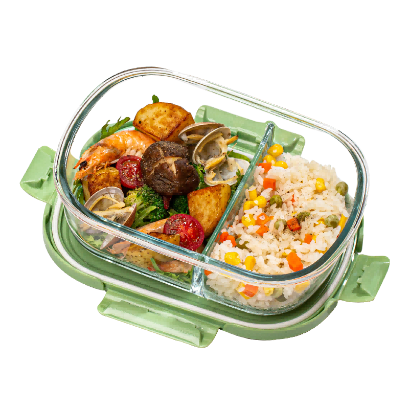 椭圆玻璃饭盒微波炉加热保鲜盒