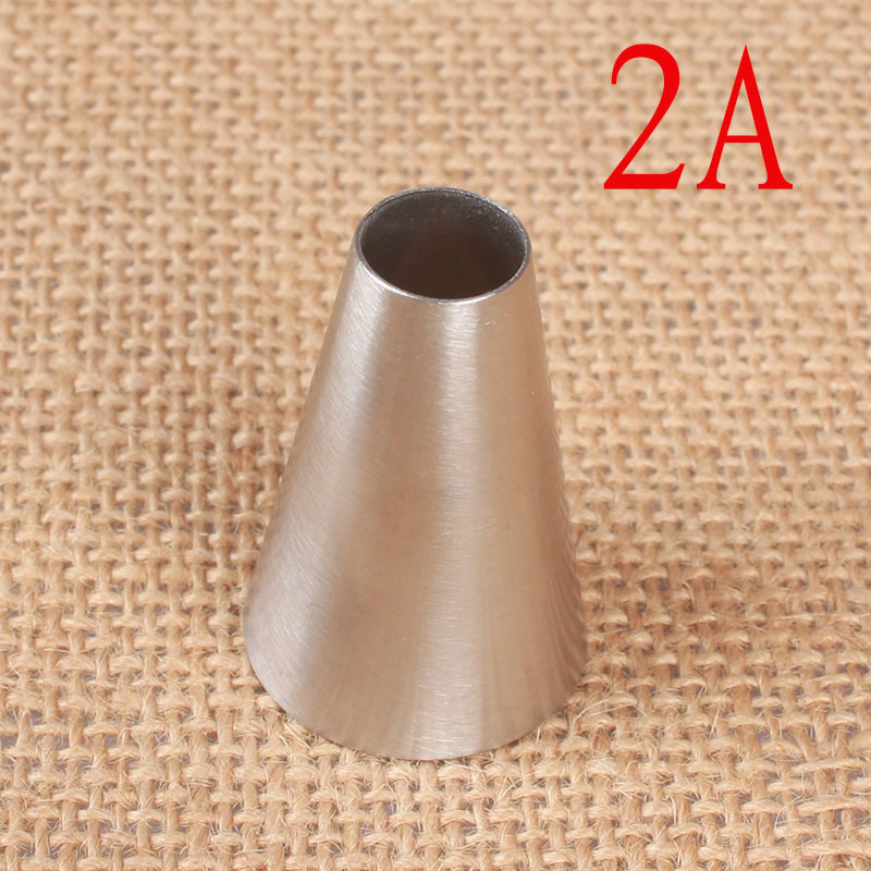 2A# 圆孔圆形奶油裱花嘴304不锈钢 无缝一体烘焙蛋糕DIY工具 中号