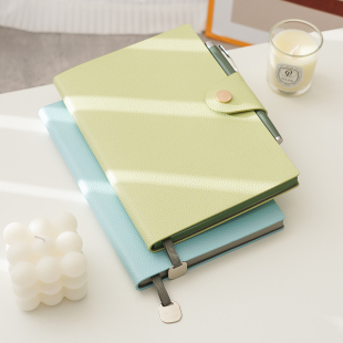 新款荔枝纹A5搭扣笔记本子本子加厚记事软皮商务简约学生会议记录本批发考研日记本软皮面工作记账可定制logo