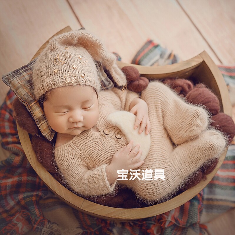 宝沃新生儿摄影道具星星月亮道具