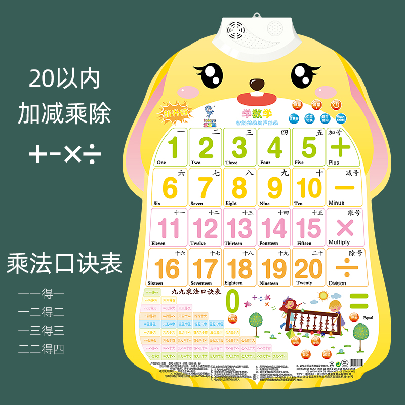 幼儿学乘除法有声早教挂图